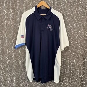 Tennessee Titans NFL Reebok‎ Short Sleeve Polo Shirt Embroidered Men's XL